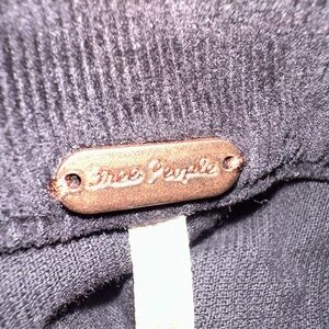 Free People Black Knit Top with Copper Logo Tag